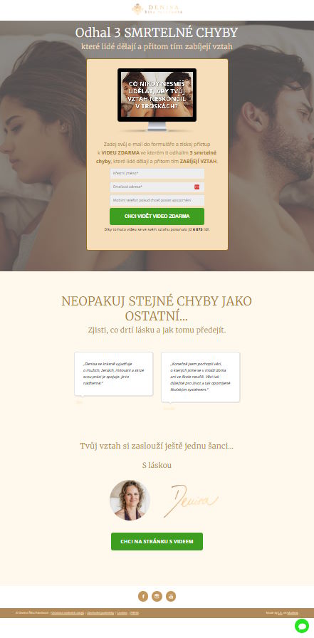 Denisa – landing page